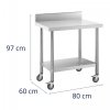 Stół ze stali nierdzewnej na kółkach - 60 x 80 cm - 135 kg ROYAL CATERING 10012814 RCAT-80/60-WS